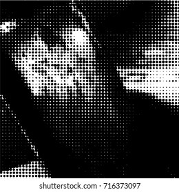Halftone Dots Pattern . Halftone Dotted Grunge Texture . Abstract Dots Overlay Texture . Light Distressed Background with Halftone Effects. Ink Print Distress Background . Dots Grunge Texture. Vector.