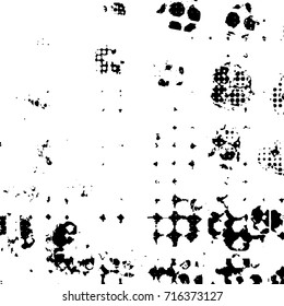 Halftone Dots Pattern . Halftone Dotted Grunge Texture . Abstract Dots Overlay Texture . Light Distressed Background with Halftone Effects. Ink Print Distress Background . Dots Grunge Texture. Vector.