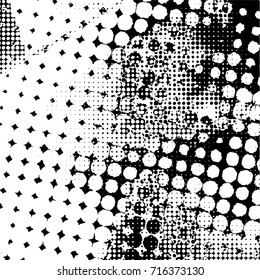 Halftone Dots Pattern . Halftone Dotted Grunge Texture . Abstract Dots Overlay Texture . Light Distressed Background With Halftone Effects. Ink Print Distress Background . Dots Grunge Texture. Vector.