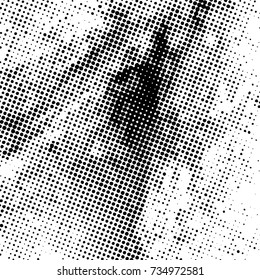 Halftone Dots Pattern . Halftone Dotted Grunge Texture . Abstract Dots Overlay Texture . Light Distressed Background with Halftone Effects. Ink Print Distress Background . Dots Grunge Texture. Vector.