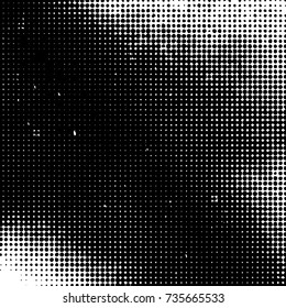Halftone Dots Pattern . Halftone Dotted Grunge Texture . Abstract Dots Overlay Texture . Light Distressed Background with Halftone Effects. Ink Print Distress Background . Dots Grunge Texture. Vector.