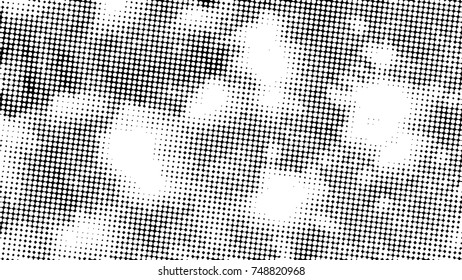 Halftone Dots Pattern . Halftone Dotted Grunge Texture . Abstract Dots Overlay Texture . Light Distressed Background with Halftone Effects. Ink Print Distress Background . Dots Grunge Texture. Vector.