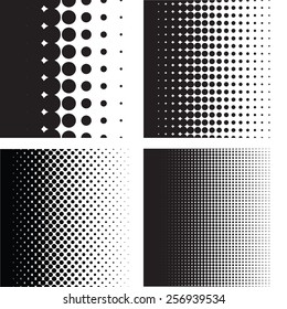 Halftone dots pattern gradient set in vector format
