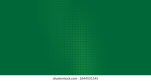 Halftone dots pattern green gradient texture with digital technology background.