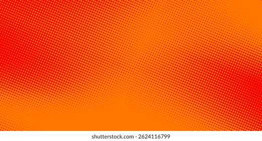 Halftone dots pattern orange gradient texture with digital technology background. Pop art comic dots with summer background.