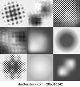 Halftone dots pattern set in vector format.