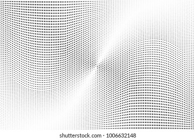 Halftone dots pattern texture 
background. Modern vector illustration. Abstract curves. Points backdrop. Grungy spotted pattern. Monochrome template for web design, covers, web sites, banners
