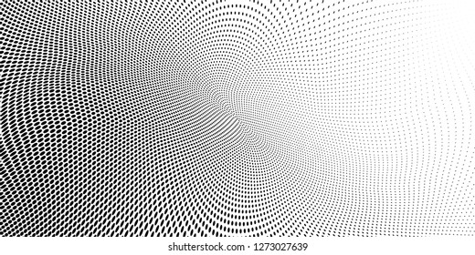 Halftone dots pattern texture 
background. Modern dotted vector  illustration. Abstract curves. Points backdrop. Grungy spotted pattern. Monochrome template for web design, covers, web sites, banners
