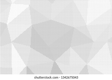Halftone dots pattern texture background. Low poly design. Modern dotted vector illustration. Abstract wavy lines. Triangular polygon backdrop