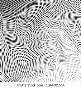 Halftone dots pattern texture background. Low poly design. Modern dotted vector illustration. Abstract wavy lines. Triangular polygon backdrop