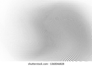 Halftone dots pattern texture background. 
Modern dotted vector  illustration. Abstract curves. Points backdrop. Grungy spotted pattern. Monochrome template for web banners, covers, invitation cards