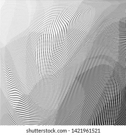 Halftone dots pattern texture background. Low poly design. Modern square dotted vector illustration. Abstract wavy lines. Triangular polygon backdrop