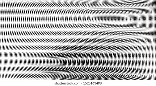 Halftone dots pattern texture background. 
Modern dotted vector  illustration. Abstract curves. Points backdrop. Grungy spotted pattern. Monochrome template for web banners, covers, invitation cards