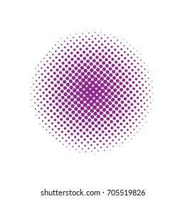 Halftone dots pattern, vector. Monochrome half-tone. Circle halftone Dots, Purple Dotwork Engraving Pattern,