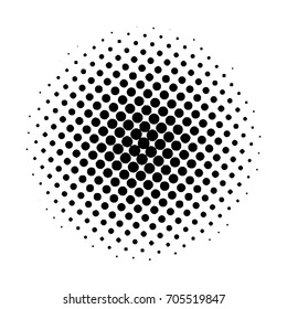 Halftone dots pattern, vector. Monochrome half-tone. Circle halftone Dots, Black Dot work Engraving Pattern,