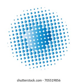 Halftone dots pattern, vector. Monochrome half-tone. Circle halftone Dots, Blue Dot work Engraving Pattern,