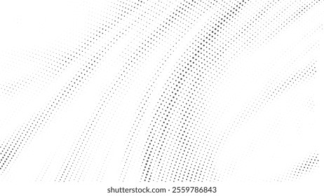 Halftone Dots pattern. wave line Halftone on white Background Minimalist Retro comic gradient grunge texture background. Vector