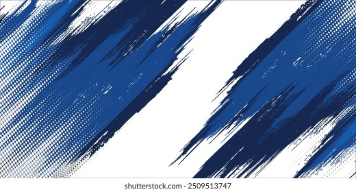 Halftone dots pattern white and blue color gradient grunge texture background. Pop art dots comic style vector illustration. eps10.