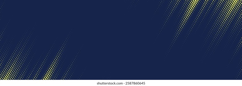 Halftone dots pattern yellow and blue gradient texture grunge background. Pop art dots comics sport style halftone vector illustration. modern