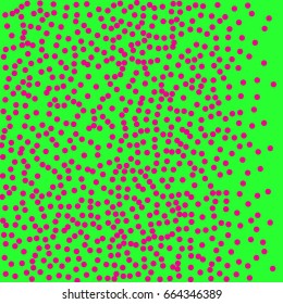 Halftone dots. Pink dots on green background.