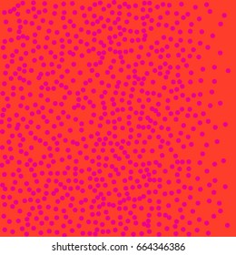 Halftone dots. Pink dots on orange background.