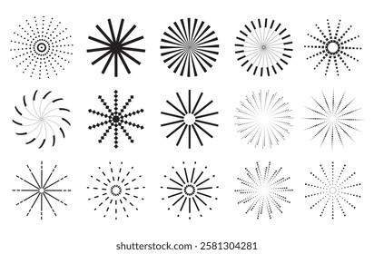 Halftone dots in radial. Vector Illustration. Halftone design element for various purposes.