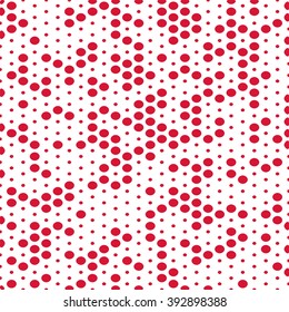 Halftone Dots Red Background