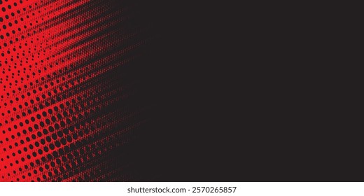Halftone dots red and black color pattern gradient grunge texture background