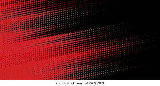 Halbton Punkte rot und blau Farbmuster Gradient Grunge Textur Hintergrund. Dot Pop Art Comic Sport Stil Vektorillustration. Moderner Hintergrund
