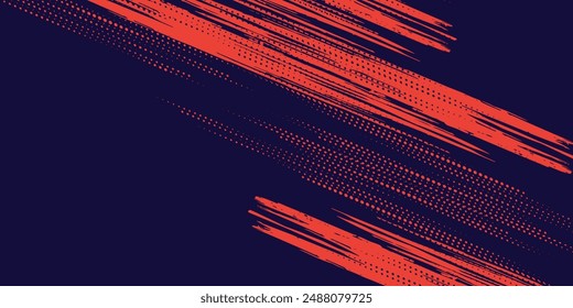 Halftone dots red and blue color pattern gradient grunge texture background. Dot pop art comic sport style vector illustration.
