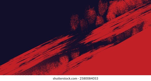 Halftone dots red and blue color pattern gradient grunge texture background. Dot pop art comic sport. grunge vector dots