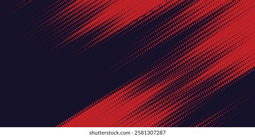 Halftone dots red and blue color pattern gradient grunge texture background. vector	
