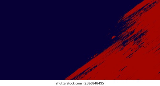Halftone dots red and blue color pattern gradient grunge texture background. Dot pop art comic sport style vector illustration. grunge