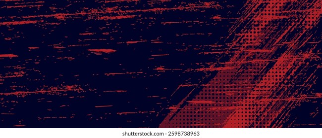 Halftone dots red and blue color pattern gradient grunge texture background. Dot pop art comic sport style vector illustration. grunge vector dots