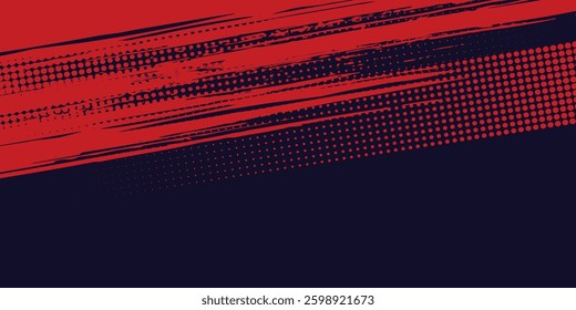 Halftone dots red and blue color pattern gradient grunge texture background. Dot pop art comic sport style vector illustration. grunge vector dots . eps 10