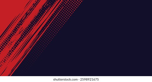 Halftone dots red and blue color pattern gradient grunge texture background. Dot pop art comic sport style vector illustration. grunge vector dots . eps 10
