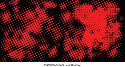 Halftone dots red and blue color pattern gradient grunge texture background. Dot pop art comic sport style vector illustration. modern background