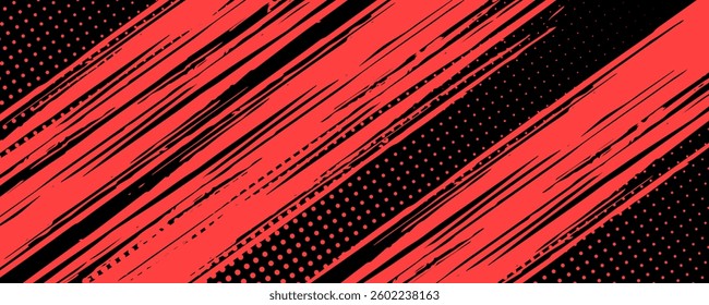 Halftone dots red and blue color pattern gradient grunge texture background. Dot pop art comic sport style vector illustration. grunge vector dots . eps 10
