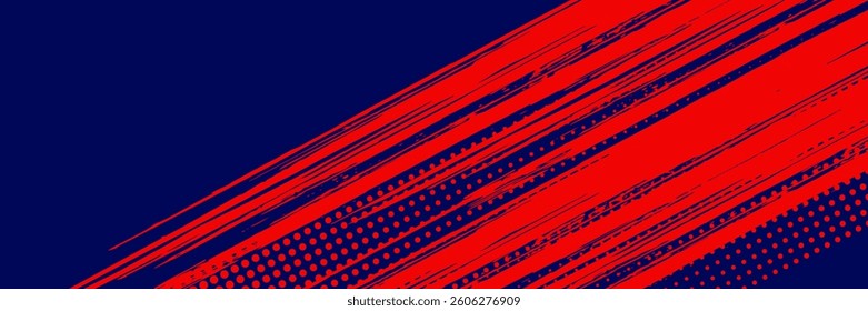 Halftone dots red and blue color pattern gradient grunge texture background. Dot pop art comic sport style vector illustration. grunge vector dots . eps 10