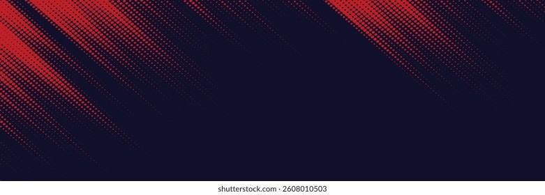 Halftone dots red and blue color pattern gradient grunge texture background. Dot pop art comic sport style vector illustration. 