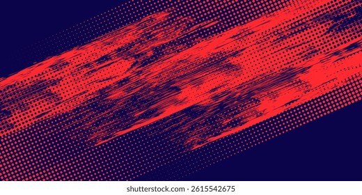 Halftone dots red and blue color pattern gradient grunge texture background. Dot pop art comic sport style vector illustration. grunge vector dots . eps 10
