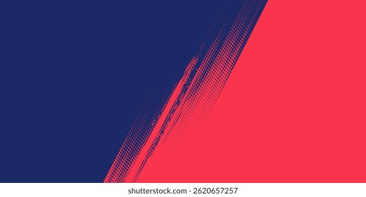 Meio-tom pontos vermelho e azul cor padrão gradiente gradiente textura fundo. Ponto pop art quadrinhos estilo esporte ilustração vetorial. grunge vetores pontos . eps 10
