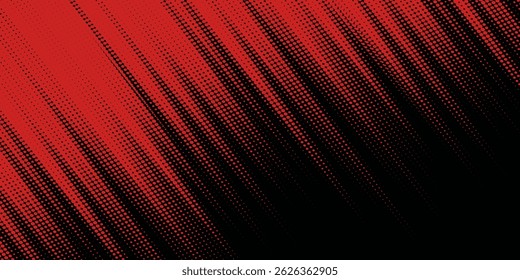 Fondo de textura grunge de gradiente de patrón de color rojo y azul con puntos de semitono. Ilustración vectorial de estilo deportivo de cómic de arte pop de punto. fondo moderno
