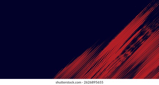 Halftone dots red and blue color pattern gradient grunge texture background. Dot pop art comic sport style vector illustration. grunge vector dots