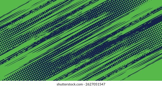 Fondo de textura grunge de gradiente de patrón de color rojo y azul con puntos de semitono. Ilustración vectorial de estilo deportivo de cómic de arte pop de puntos. puntos de Vector grunge. eps 10
