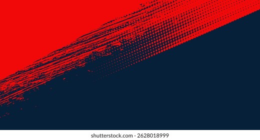 Halftone dots red and blue color pattern gradient grunge texture background. Dot pop art comic sport style vector illustration. grunge vector dots . eps 10
