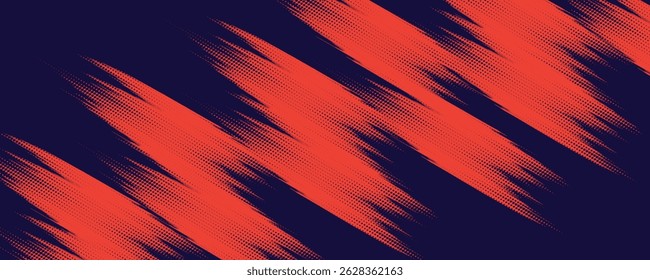 Fondo de textura grunge de gradiente de patrón de color rojo y azul con puntos de semitono. Ilustración vectorial de estilo cómico de punto de arte Pop. Puntos de Vector Grunge, eps10.