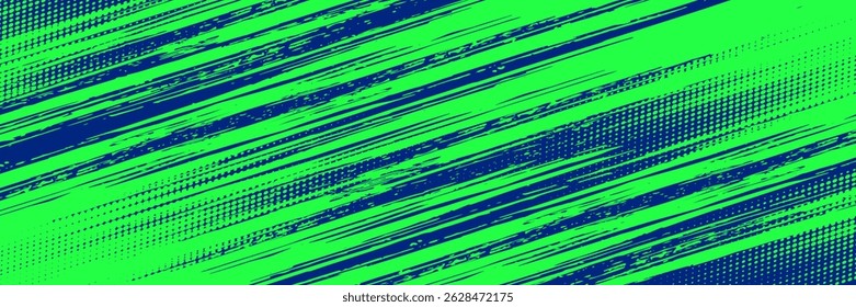 Fondo de textura grunge de gradiente de patrón de color rojo y azul con puntos de semitono. Ilustración vectorial de estilo deportivo de cómic de arte pop de puntos. puntos de Vector grunge. eps 10
