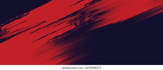 Meio-tom pontos vermelho e azul cor padrão gradiente gradiente textura fundo. Ponto pop art quadrinhos estilo esporte ilustração vetorial. grunge vetores pontos