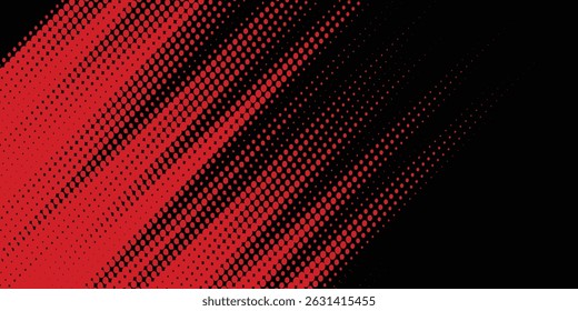 Fondo de textura grunge de gradiente de patrón de color rojo y azul con puntos de semitono. Ilustración vectorial de estilo deportivo de cómic de arte pop de punto. fondo moderno